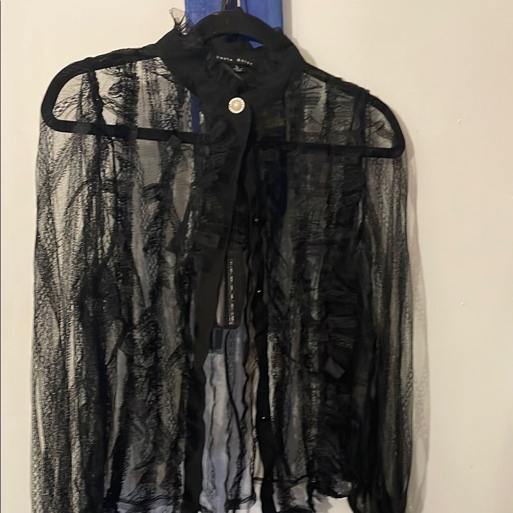 Sheer Black Lace Blouse